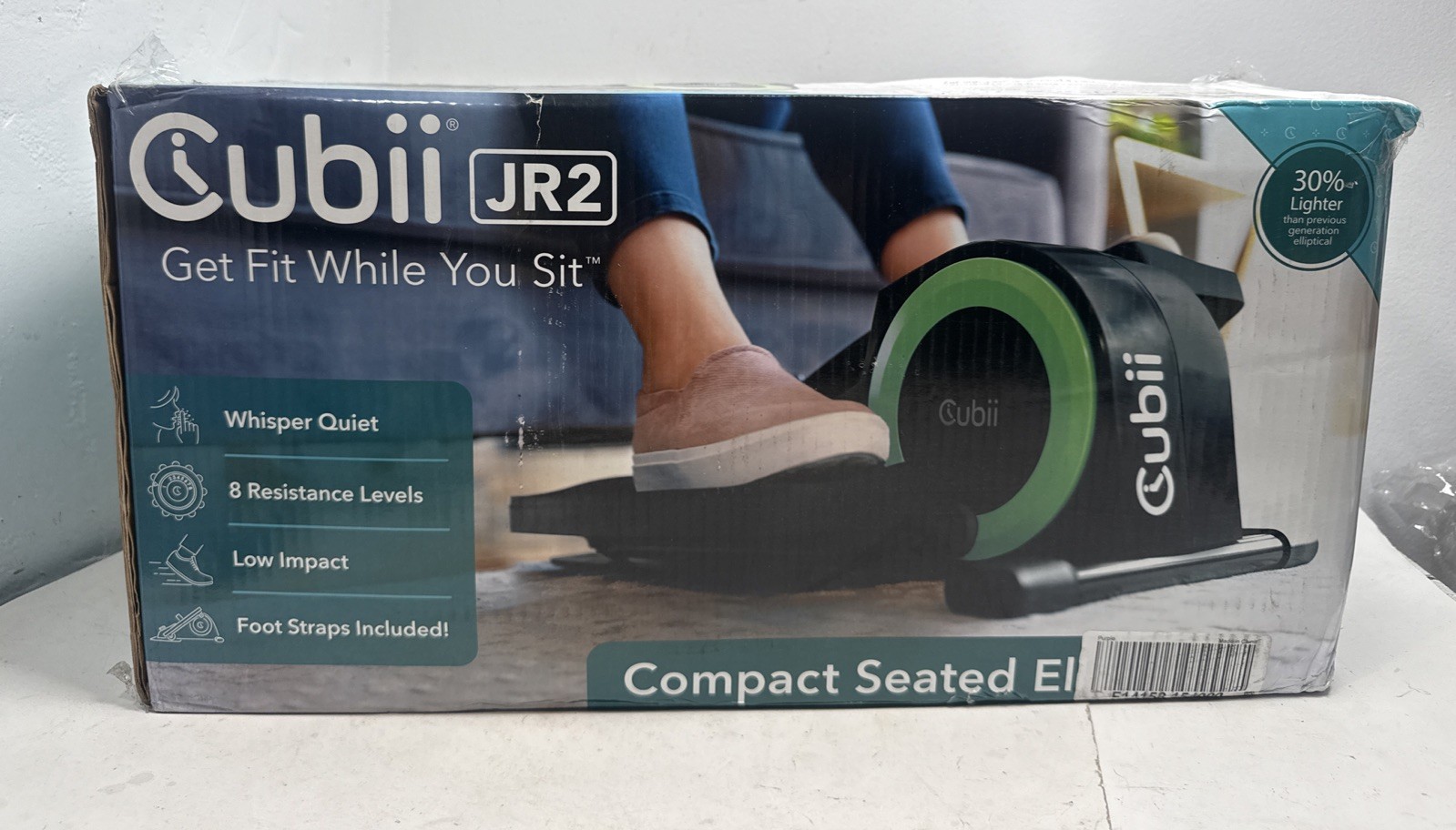 Cubii Model JR2 Compact Under Desk Bike Pedal F3B2 Portable Exerciser Aqua
