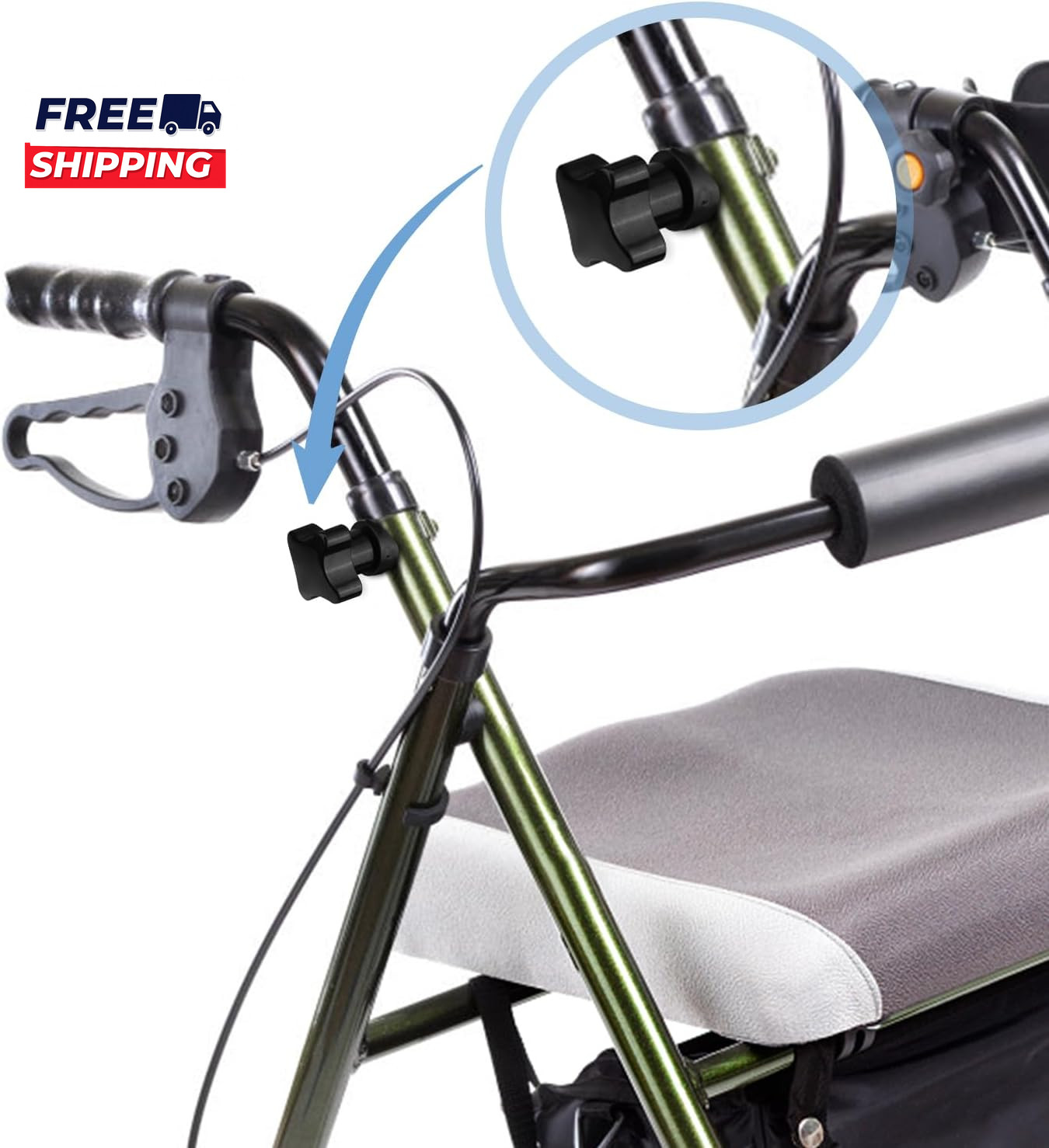2 Sets Rollator Walker Replacement Arm Adjustment Knobs, Comfortable Universal P