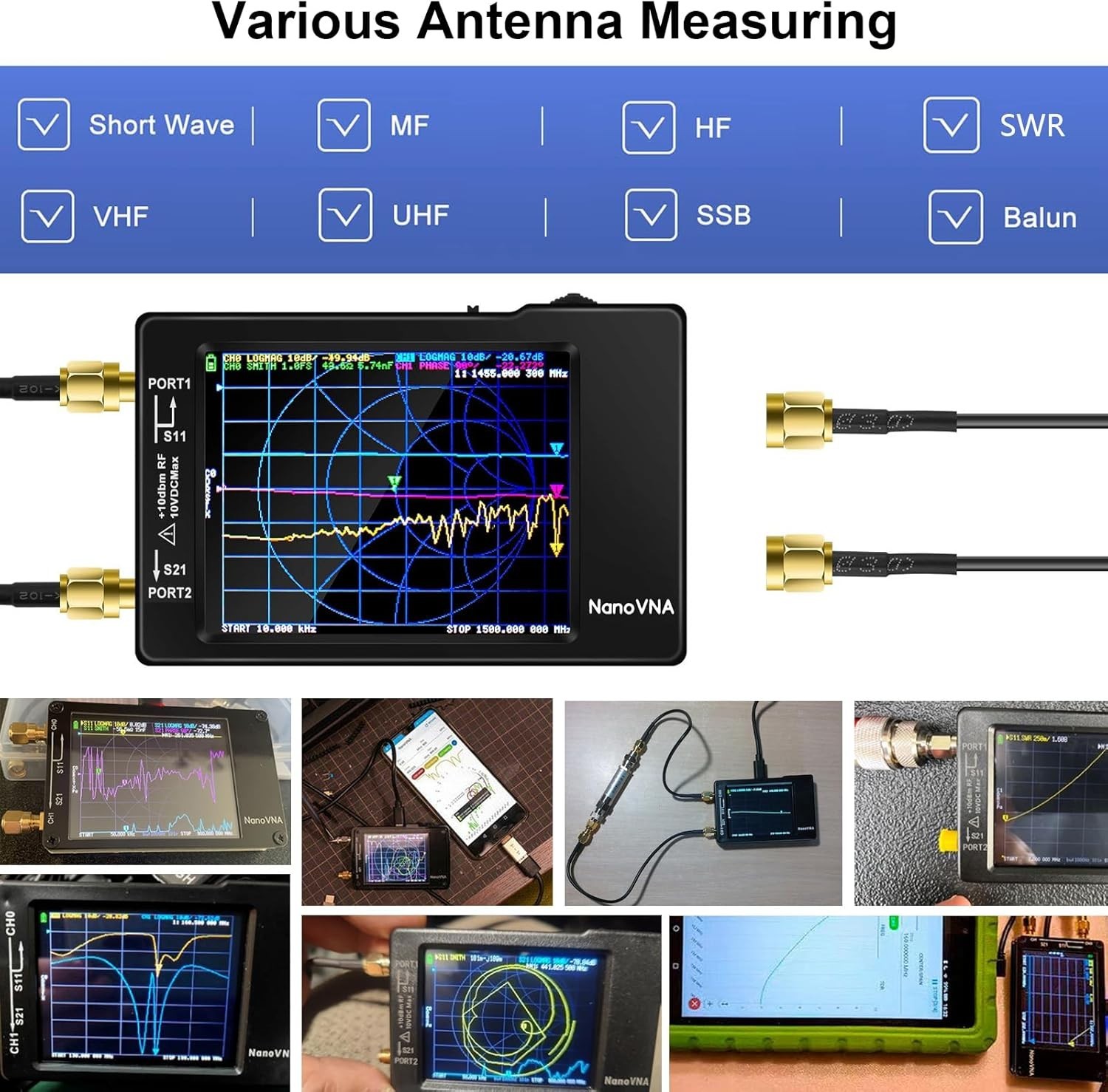 Compact 1.5GHz Antenna Analyzer with Improved Frequency Algorithm and HD Output