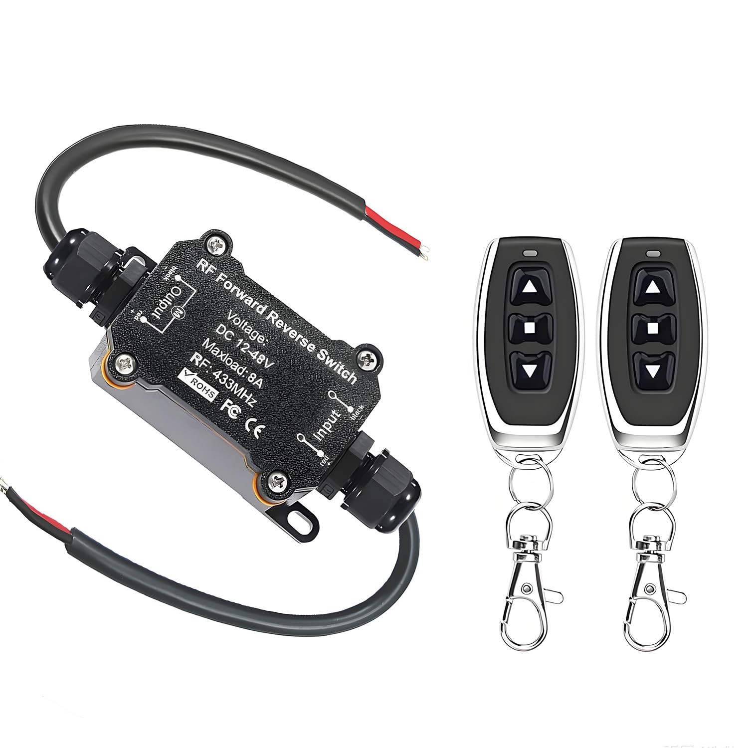 Forward Reverse Remote Control Switch DC12V48V8A Wireless Relay 164 Ft Range
