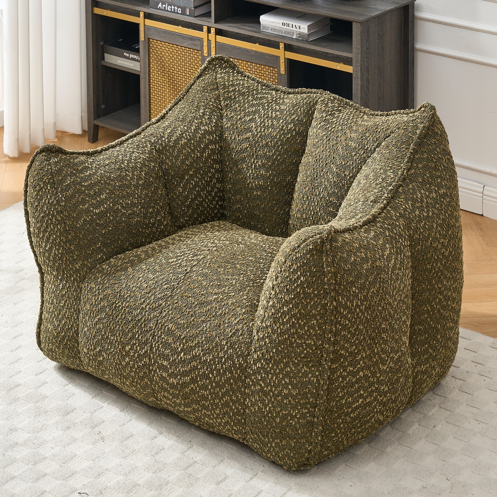Sofa chairs with highly resilient foam for living rooms and bedrooms Olive Green