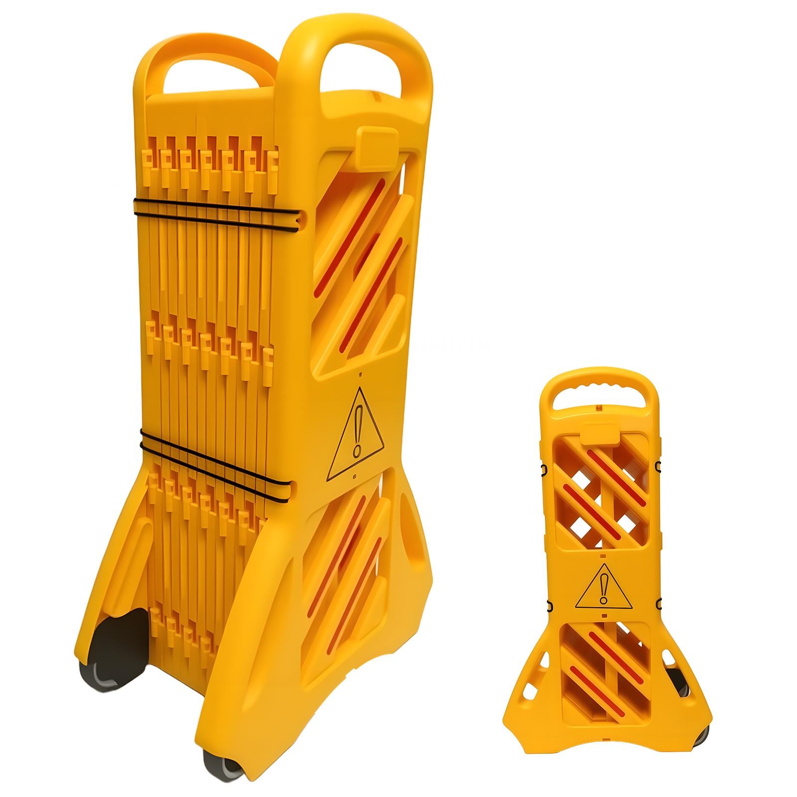 Portable Folding Barricade with Wheels,for Construction Sites, Driveway Gate