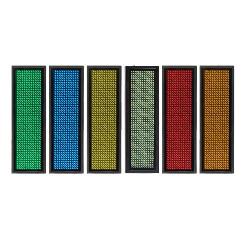 LED Mini Digital Name Message Tag Badge Sign Programmable Scrolling Rechargeable