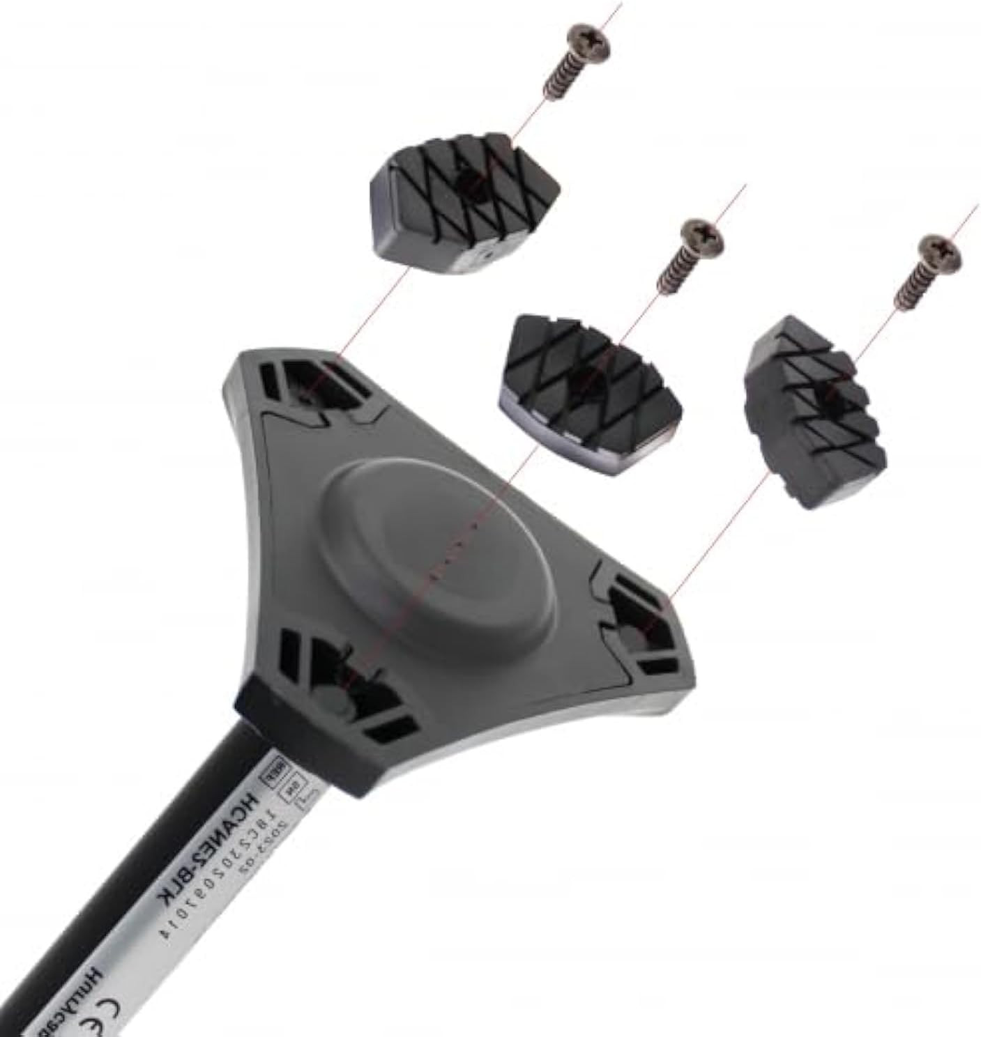 - Set of 3 Replacement Screw-In Rubber Cane Tips Feet Suitable for Hurrycane Com