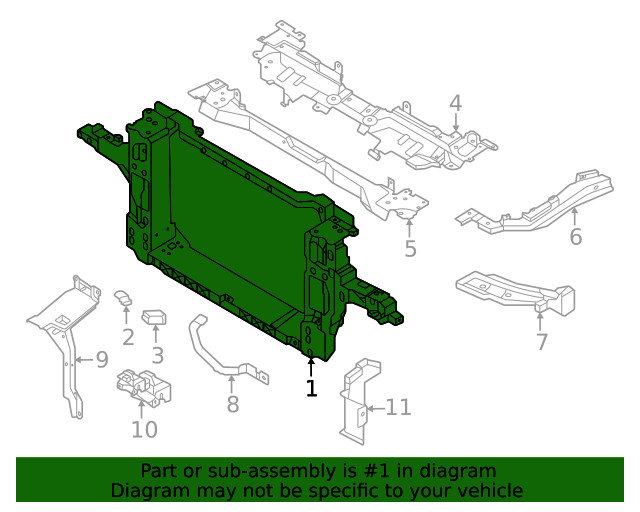 Genuine Nissan Radiator Support Panel 62501-6GP0A
