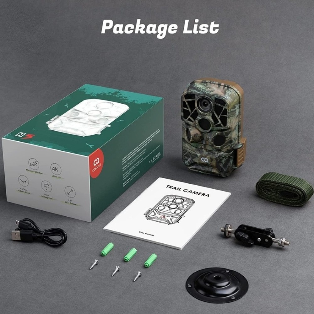 Hunting Camera with WiFi, 4K Video & 24MP Photos - Game Trail Cam, Night Vision