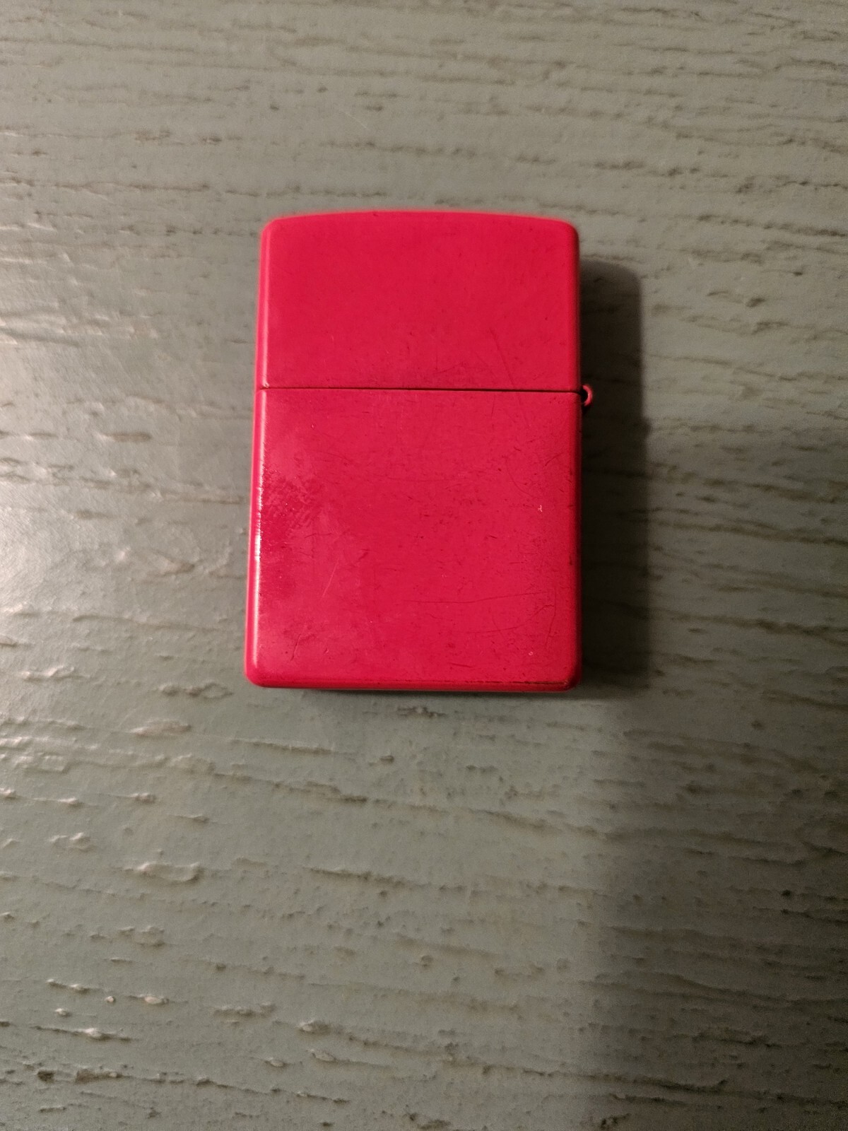Vintage Matte Red Zippo Lighter W/ Yr 2000 Date Code-Works