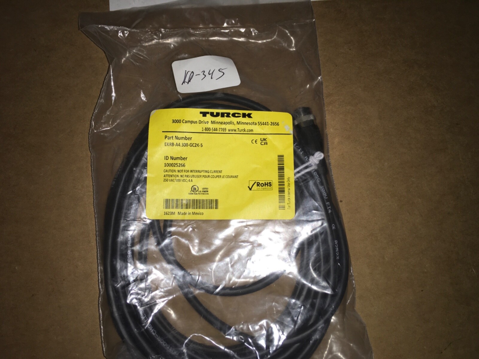 TURCK cable, EKRB-A4.300-GC2K-5, KP-345