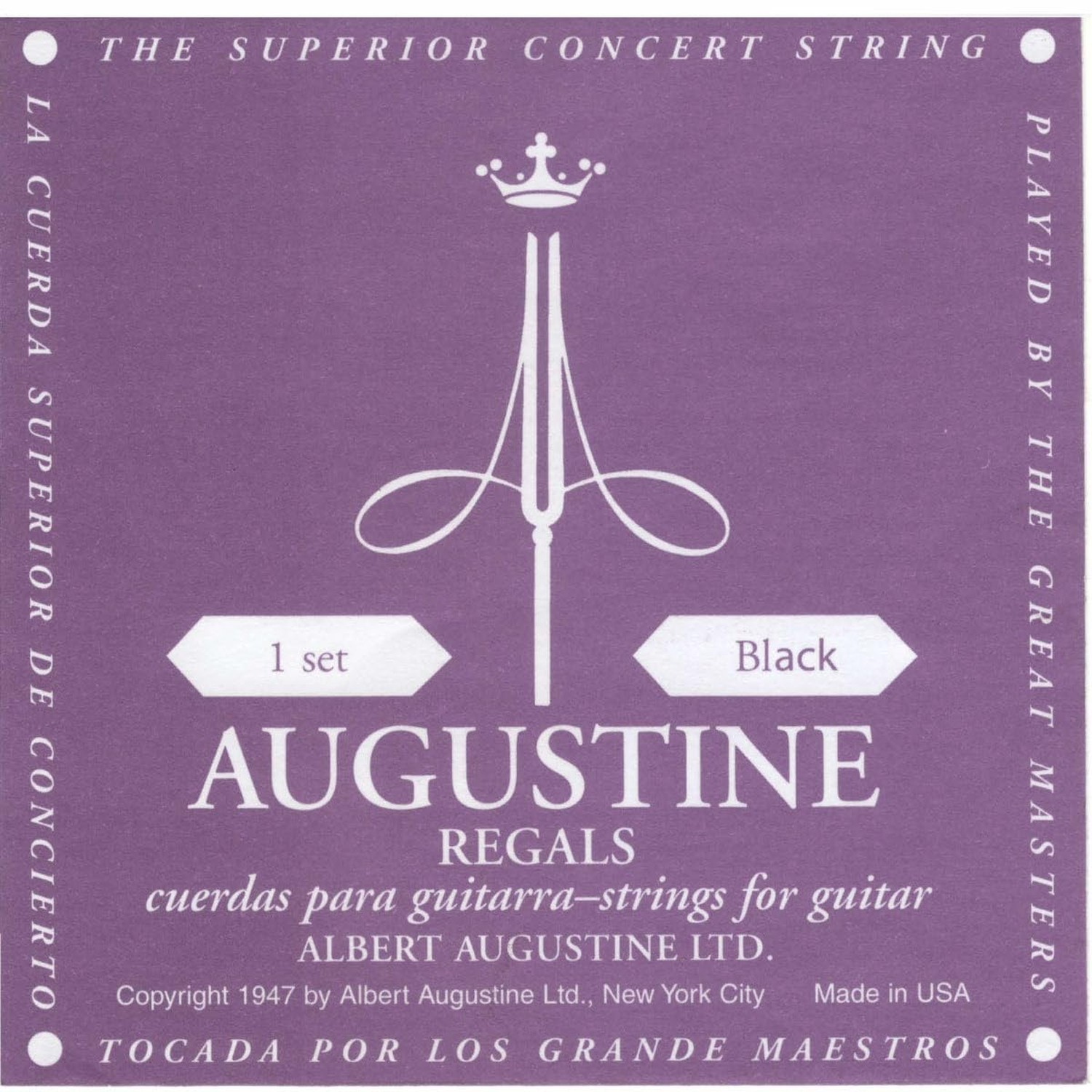 Augustine Regal Black Crystal Nylon Guitar Strings - Low Tension - 1 Set