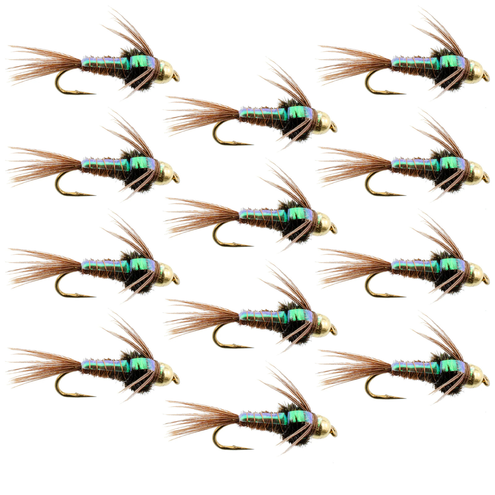 Bead Head Pheasant Tail Nymph 1 Dozen Fly Fishing Flies Size 18