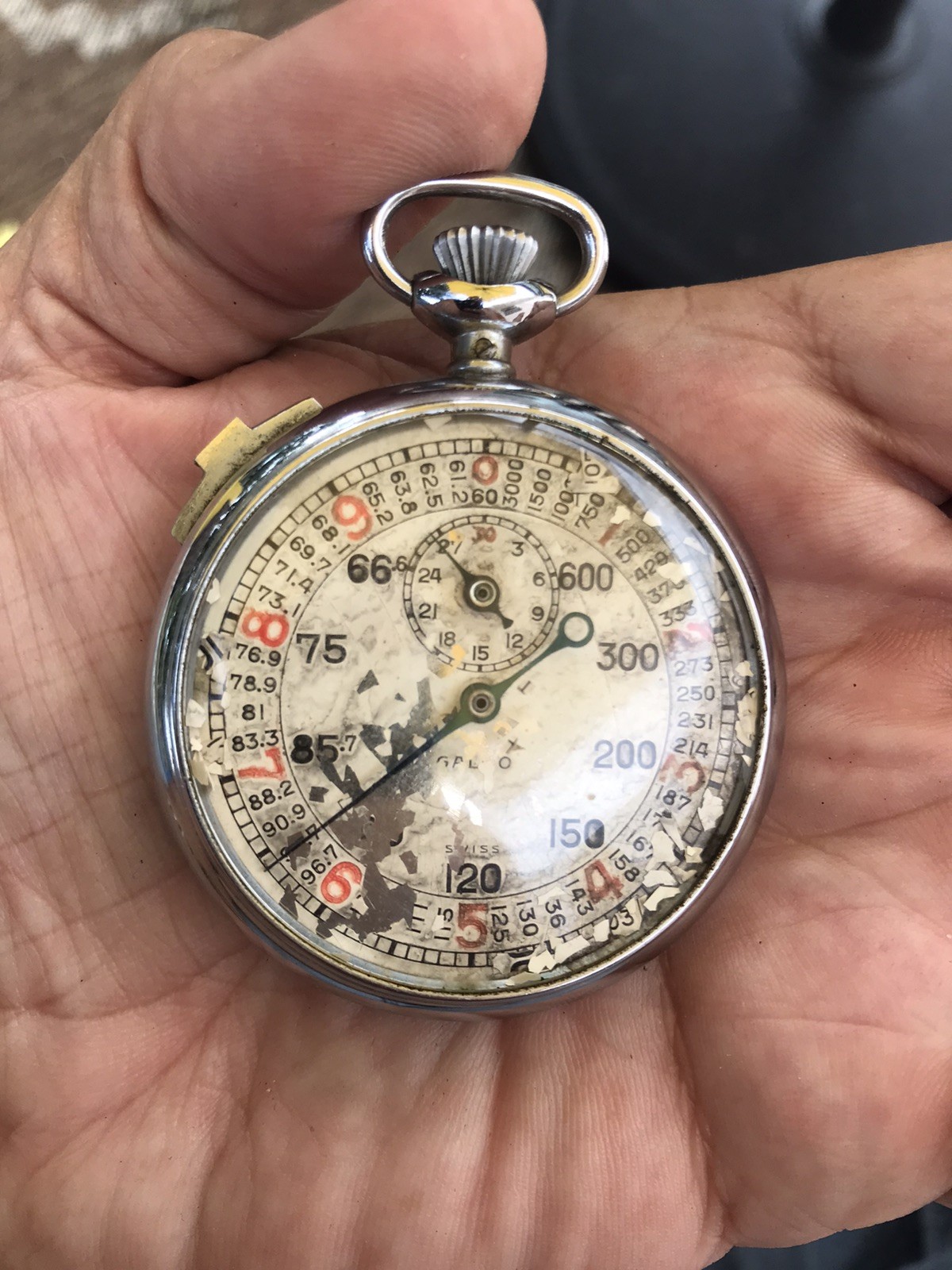 Vintage Jules Racine Co Galco Tachymeter Stop Watch