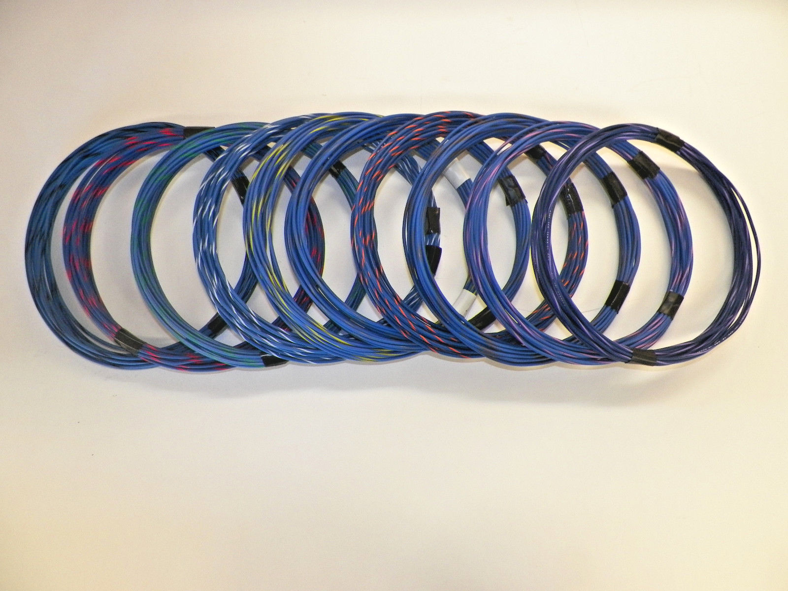BLUE hi temp automotive 18 gauge GXL wire + 10 STRIPED color wiring options