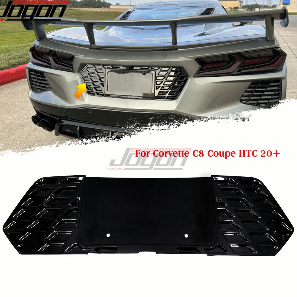 Black Rear License Plate Back Cover For Corvette C8 Stingray Coupe HTC Z51 20-24