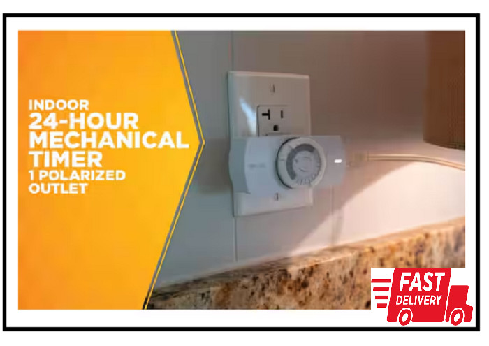 24 Hour Indoor Plug-In Polarized Outlet Mechanical Timer