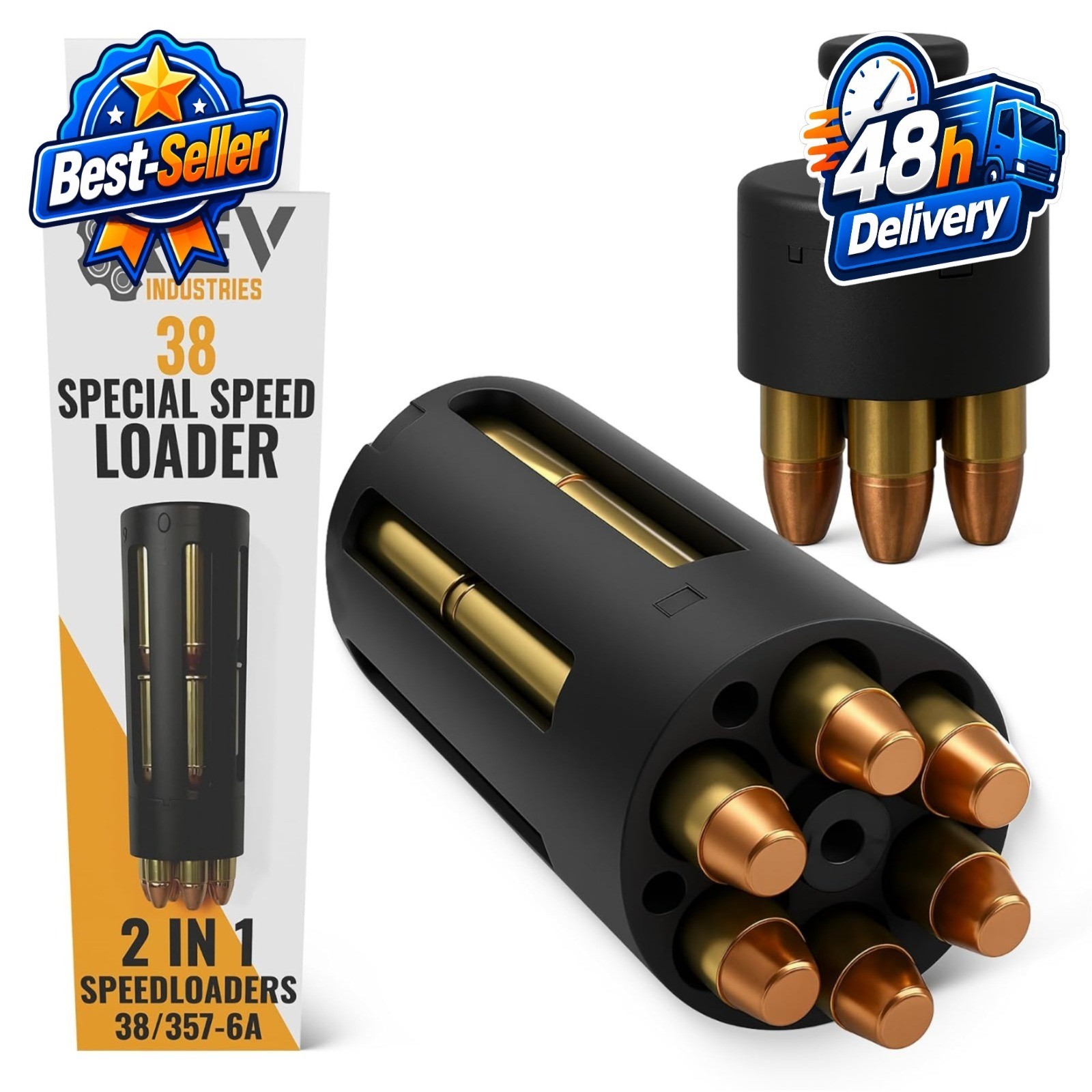 RevIndustries 38 Special Speedloader for 6-Shot Revolvers - 18 Round Capacity