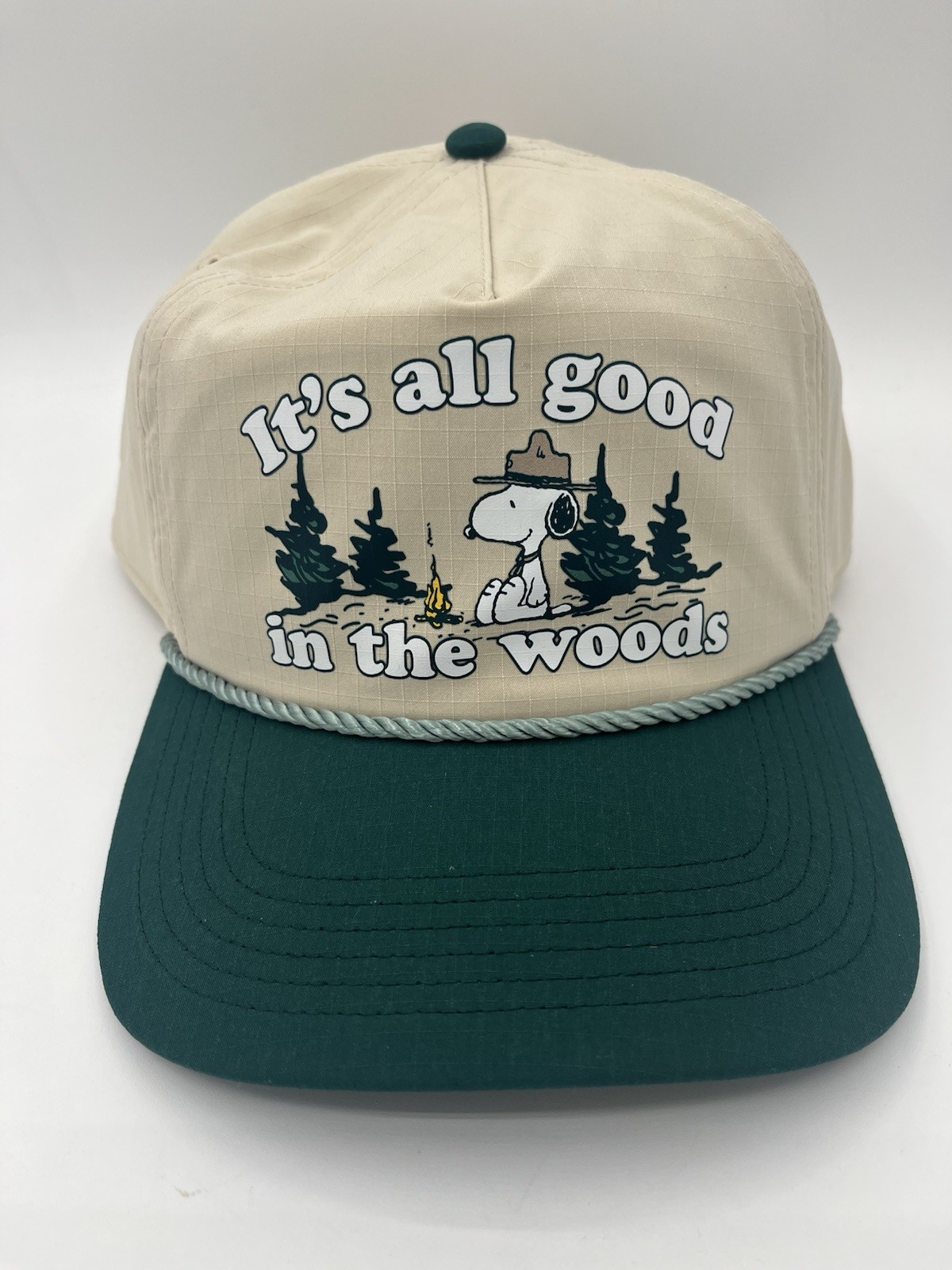Peanuts Snoopy Woodstock It’s All Good In The Woods Snapback Adjustable Hat NWT
