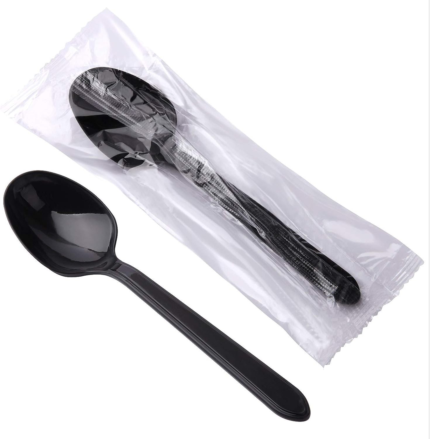 Plastic Spoons Indivily Wrapped, Heavy Duty Disposable Spoons Bulk -