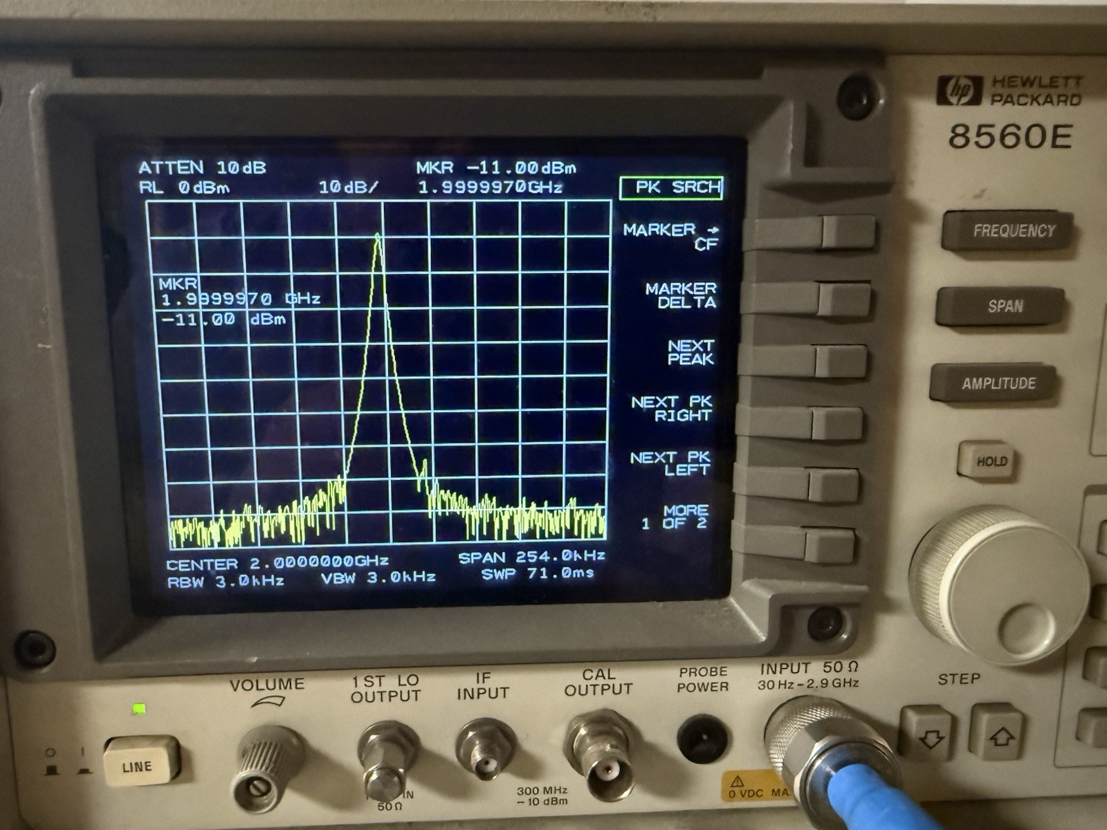 HP / Agilent 8560E 2.9GHz RF Spectrum Analyzer LCD Display READ