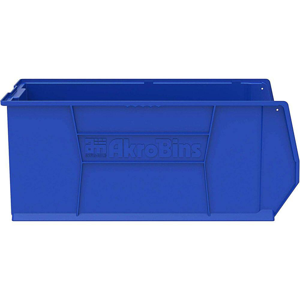 Plastic Stackable Storage Bins/ Totes, 11 In. X 4 In. X 4 In. Blue, (12-Pack)