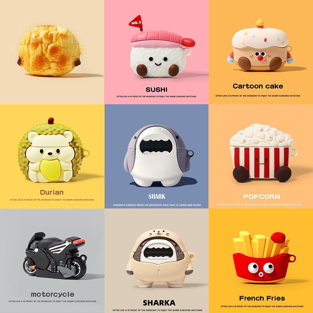 Cute 3D Cartoon Silicone Case Cover For Apple AirPods 4 & Pro 1/2/3 Shockproof