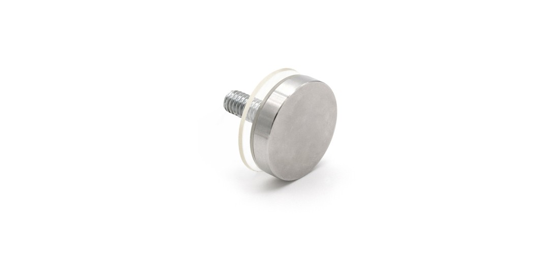 FHC SC2BS 2" Diameter x 1/4" Flat Standoff Cap - Brushed Stainless