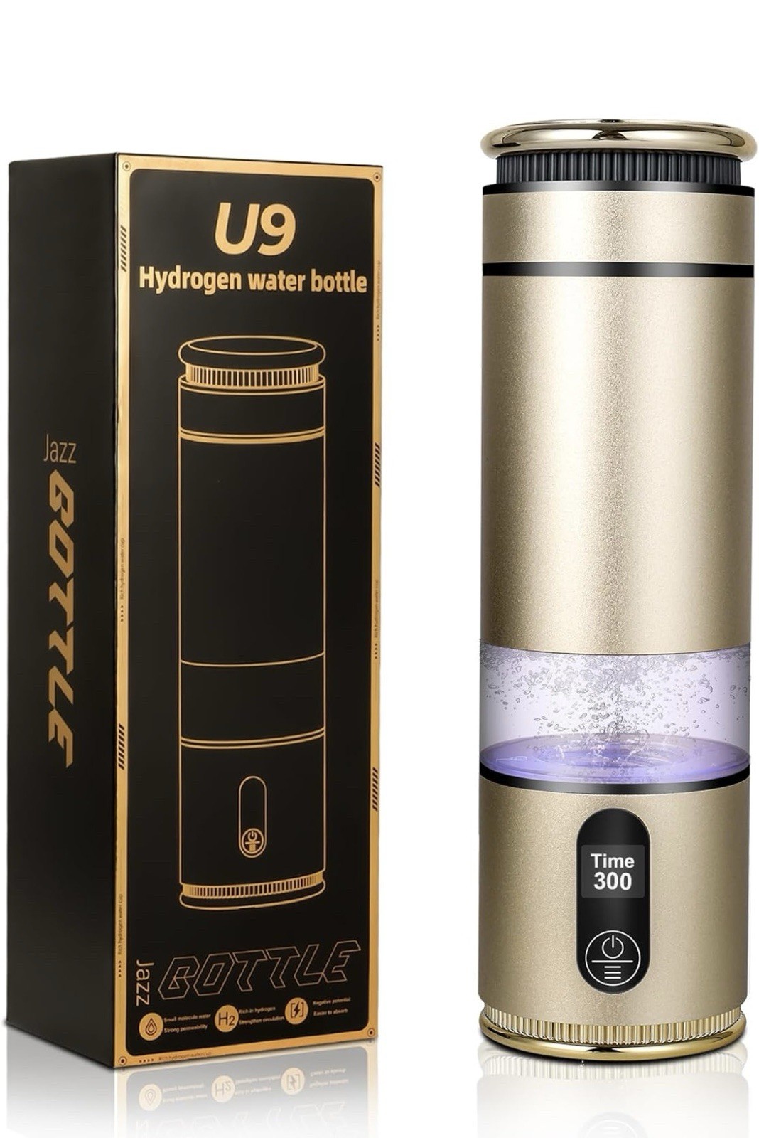 Portable Hydrogen Water Bottle 3000ppb -200ml Capacity, LCD Screen. New In Box.