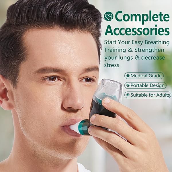 Flutter Valve Breathing Exercise Device for Lungs, Mucus Removal & Lung Stren...