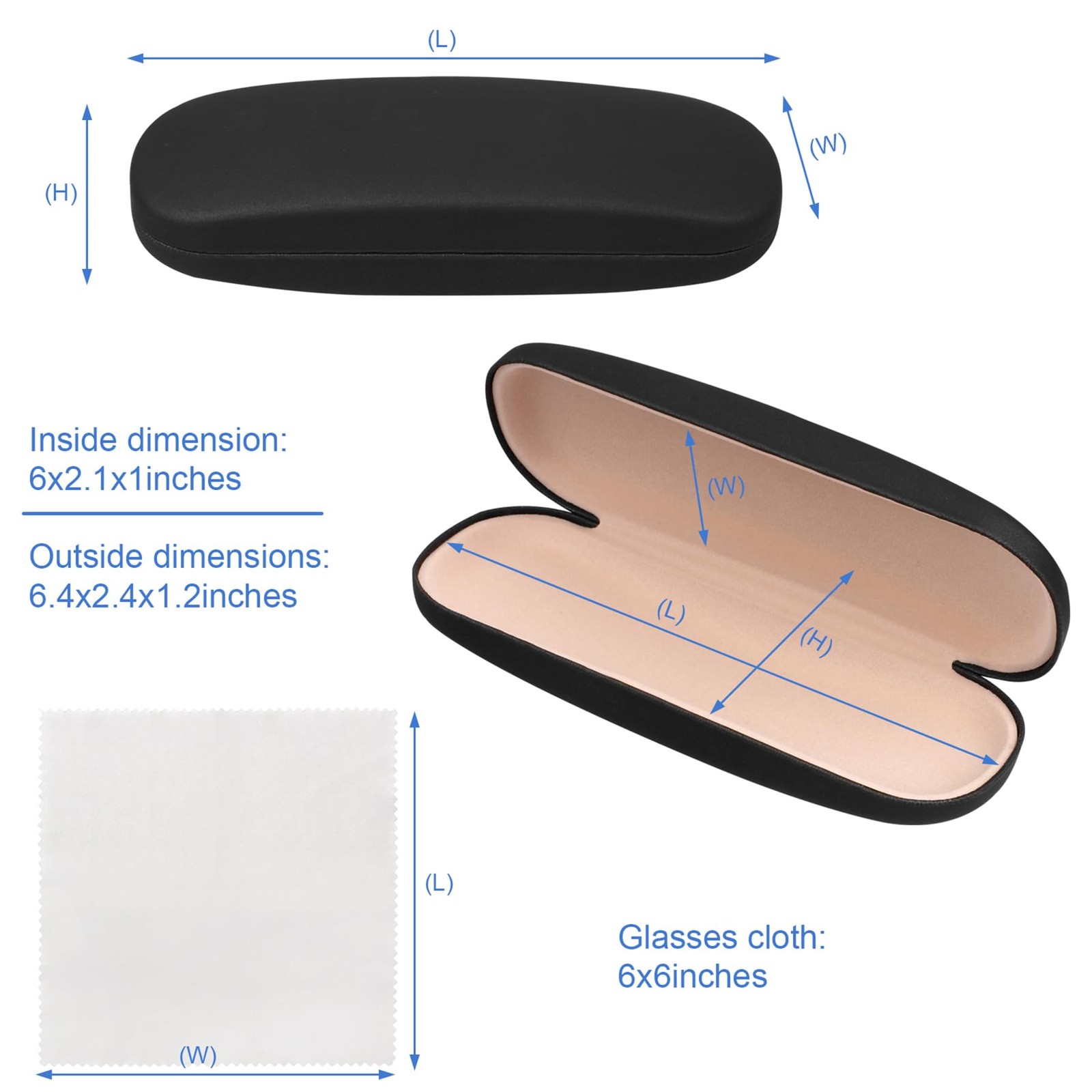 Joyberg Glasses Case, 2 Pack Eyeglass Case with Cleaning Cloth, Glasses Case ...