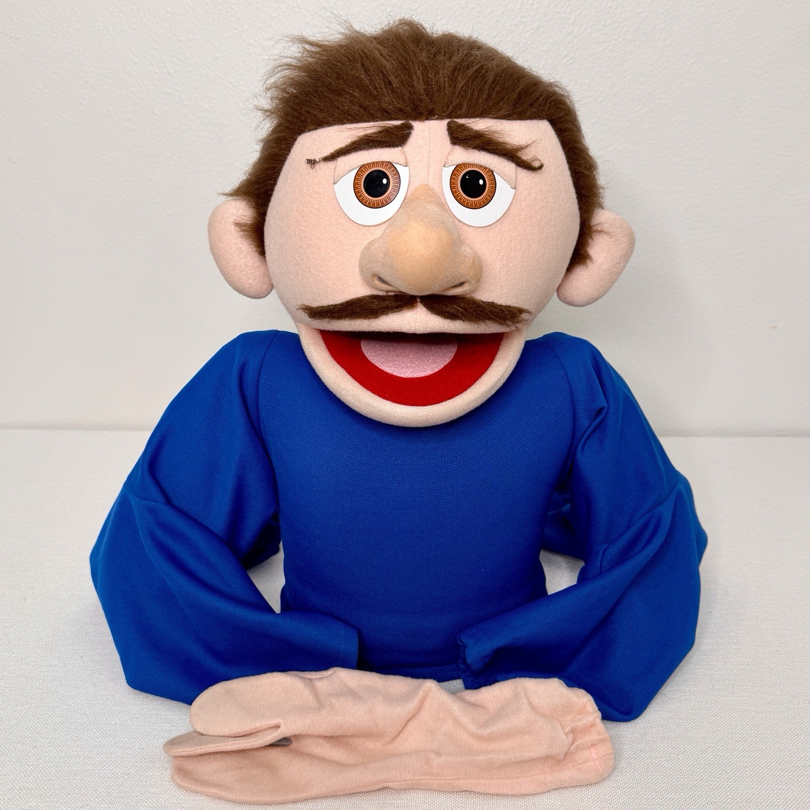 VTG Puppet Productions Inc Man Brown Hair Professional 16" Half Body Rare
