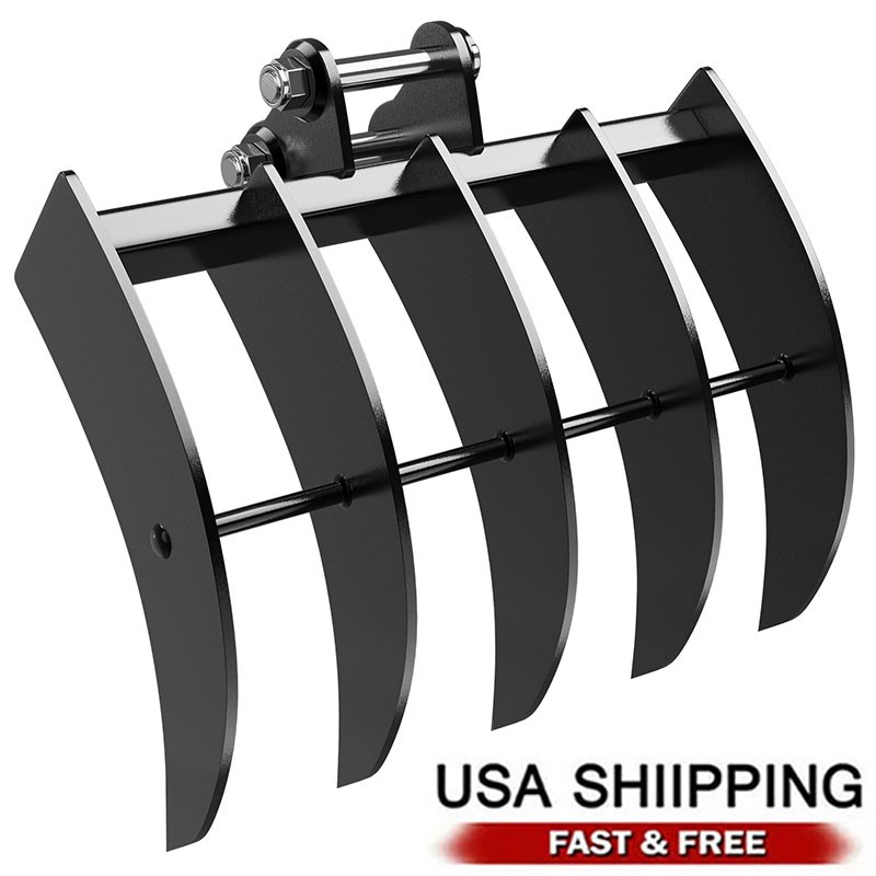 Rake:Attachment for 2000lbs 1 Ton Mini Excavators for land clearing brush piling