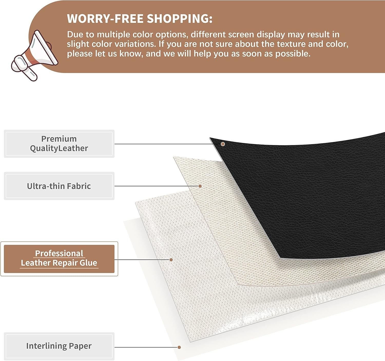 8X11 Self-Adhesive Leather Patch - Effortless Repairs for Everyday Needs