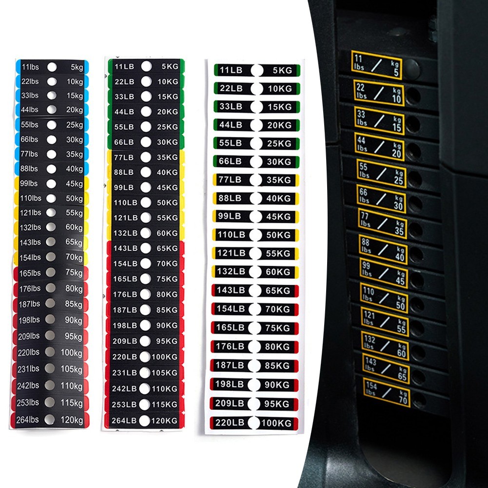 Weight Block Stickers for Fitness Equipment Easy Identification and Use