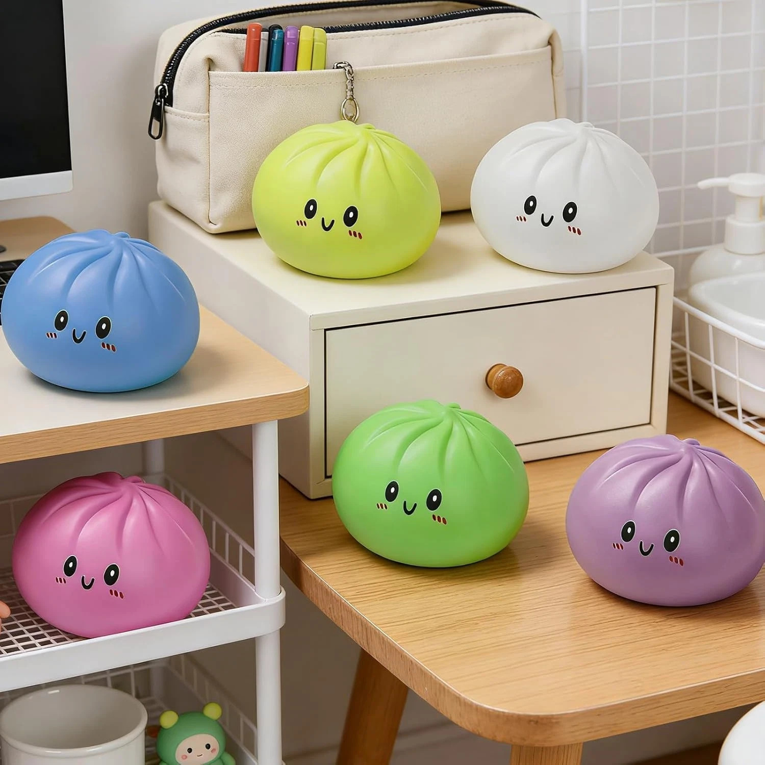 Dumpling Squishy Mystery 3.5" Stress Balls Fidget Sensory Toy Random Pull Sealed