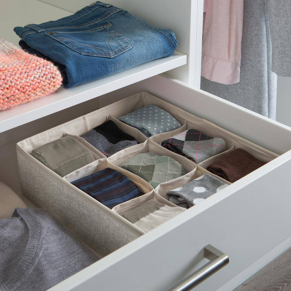 3.9 In. X 12.0. X 13.9 In. Beige Polypropylene Closet Drawer Organizer