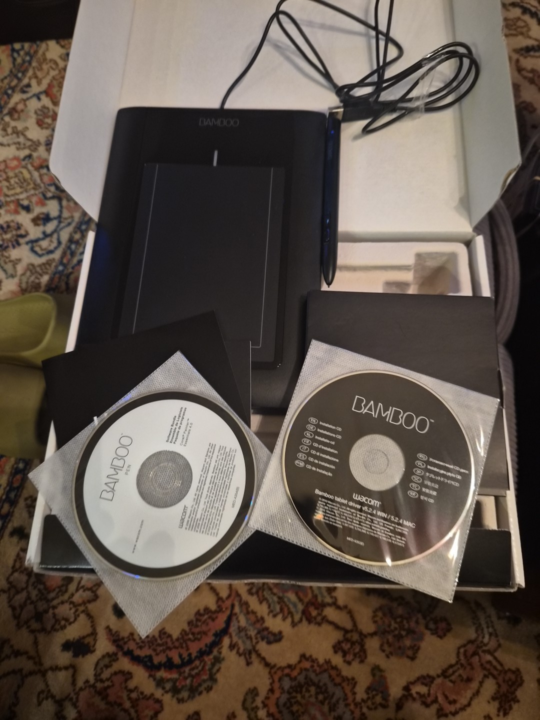 Wacom CTL-460 Bamboo Pen USB Digital Drawing Graphics Tablet complete