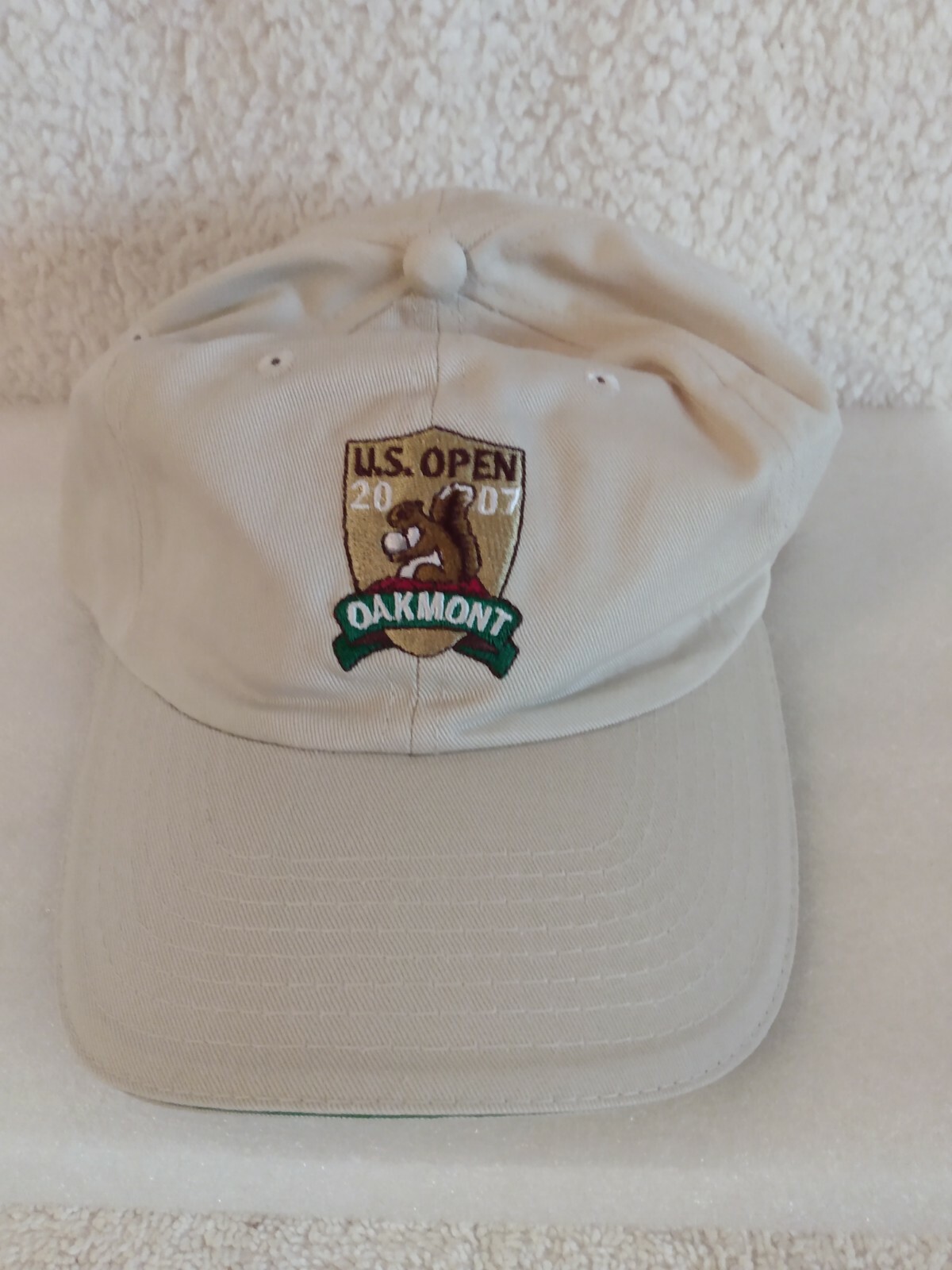 US Open 2007 Oakmont Golf Hat - USGA Member Strapback Cap Tan NOS