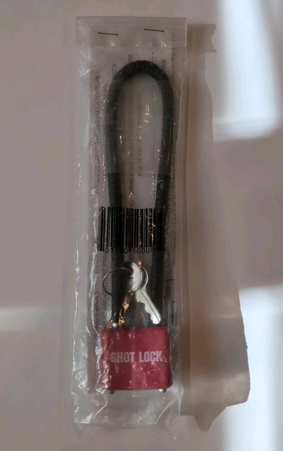Shot Lock 10000-PTR-2 with Keys Pistol Gun Firearm Safety Cable 7”