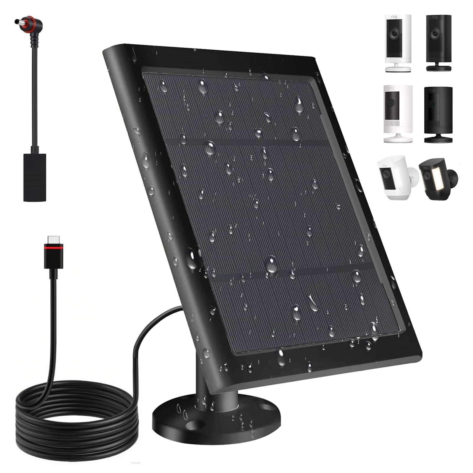 Solar Panel for Ring Camera2nd Generation Dustproof Waterproof 5W Solar Panel...