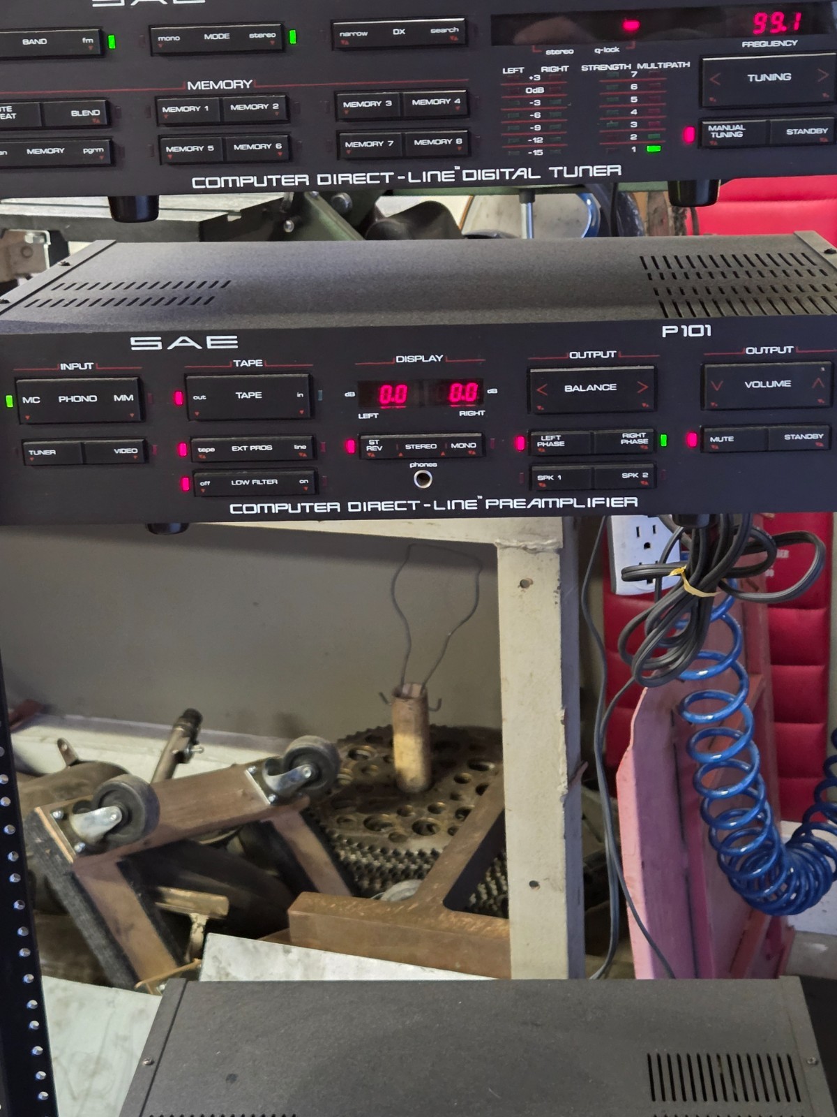 Vintage SAE Computer Direct-Line Stereo Equalizer Powers On