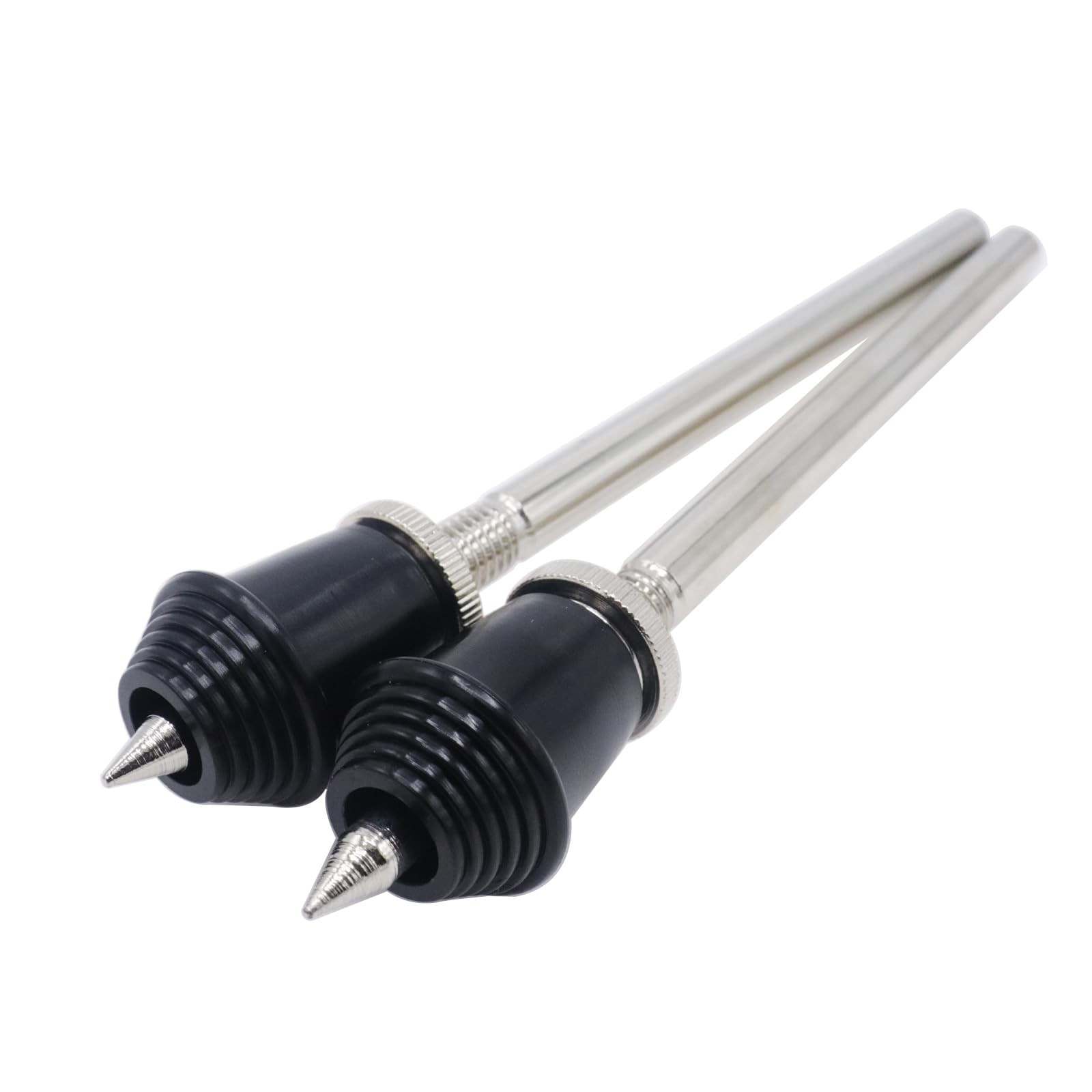 CashBeat 2PCS Vintage Style Straight Bass Drum Spurs Legs, Metal Kick Black
