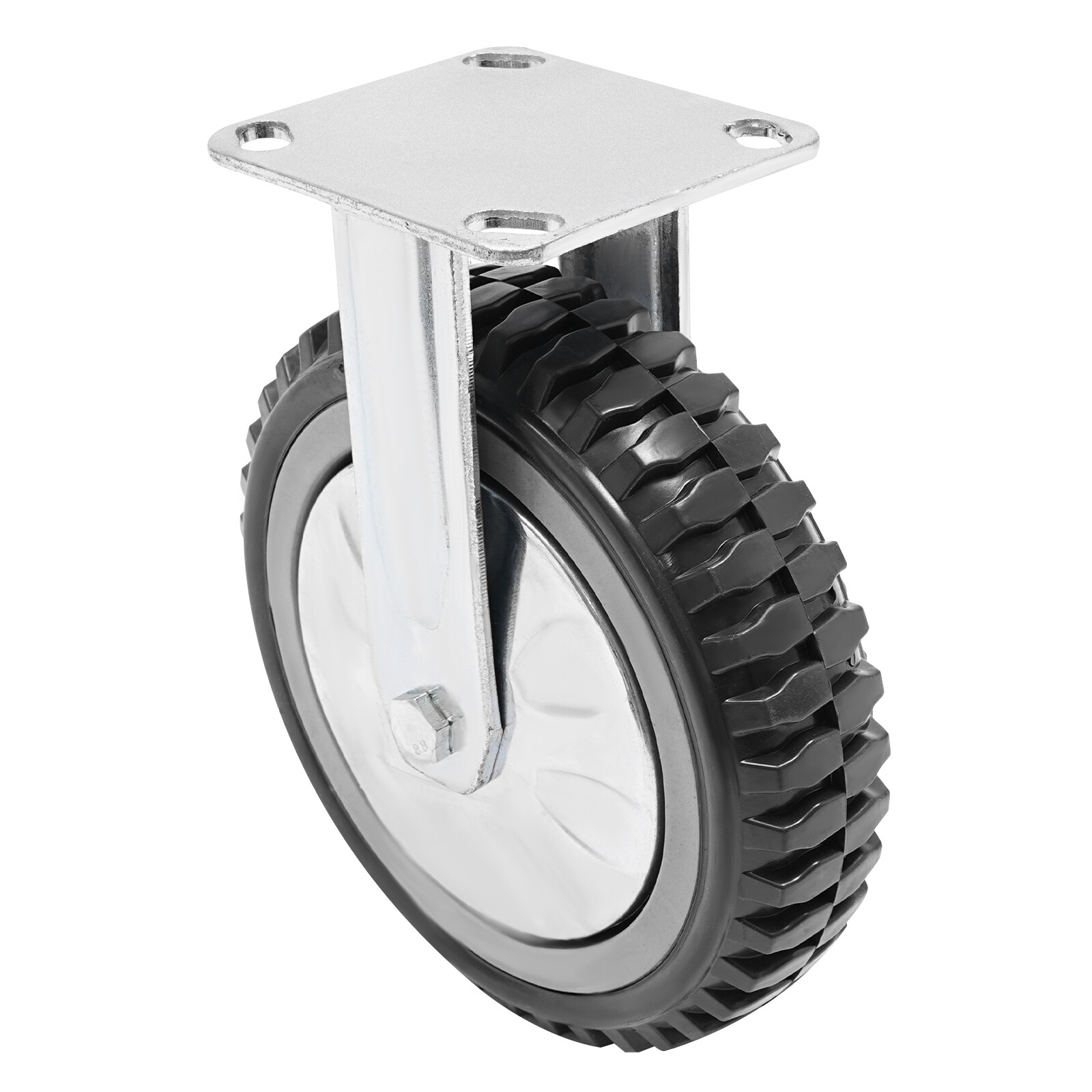 4PCS 8 Inch Dustproof Handling Wheels Fixed+Brake Heavy Duty Solid Caster Wheels