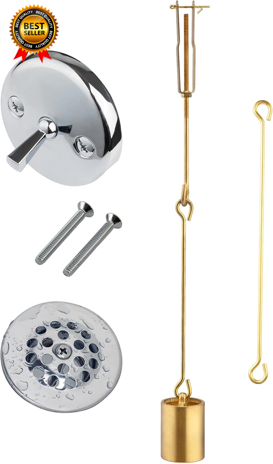 Tub Drain Linkage Assembly with Trip Lever and Strainer Done Cove