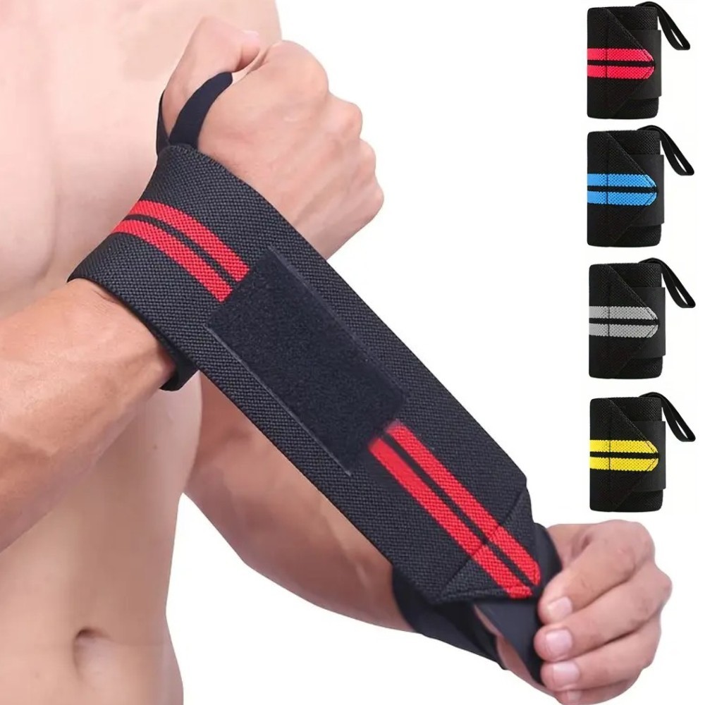 2PCS Wrist Wraps Weight lifting Gym Straps Support Elasticated Hand Bandage