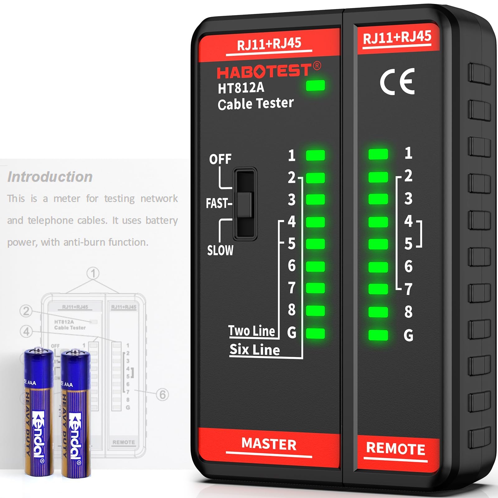 LAN Tester Network Cable Tester, RJ45 Network Tester for CAT5 CAT5E CAT6 CAT6...