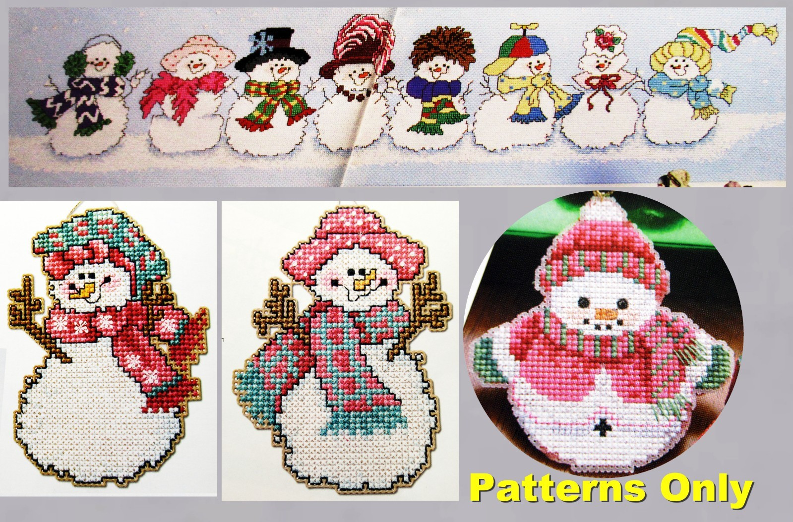Snowpeople Dance Hall Review Keepsake Tumbling Snowmen CROSS STITCH PATTERNS