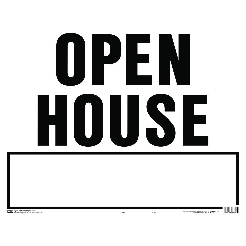 Hy-Ko™ Open House Sign 18" x 23" (5 pcs.)