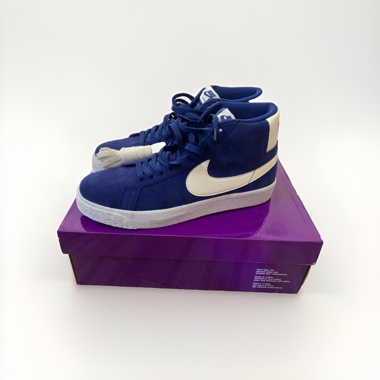 Nike SB Zoom Blazer Mid Men's Size 9.5 Royal Blue Suede Skate Shoes 864349-403