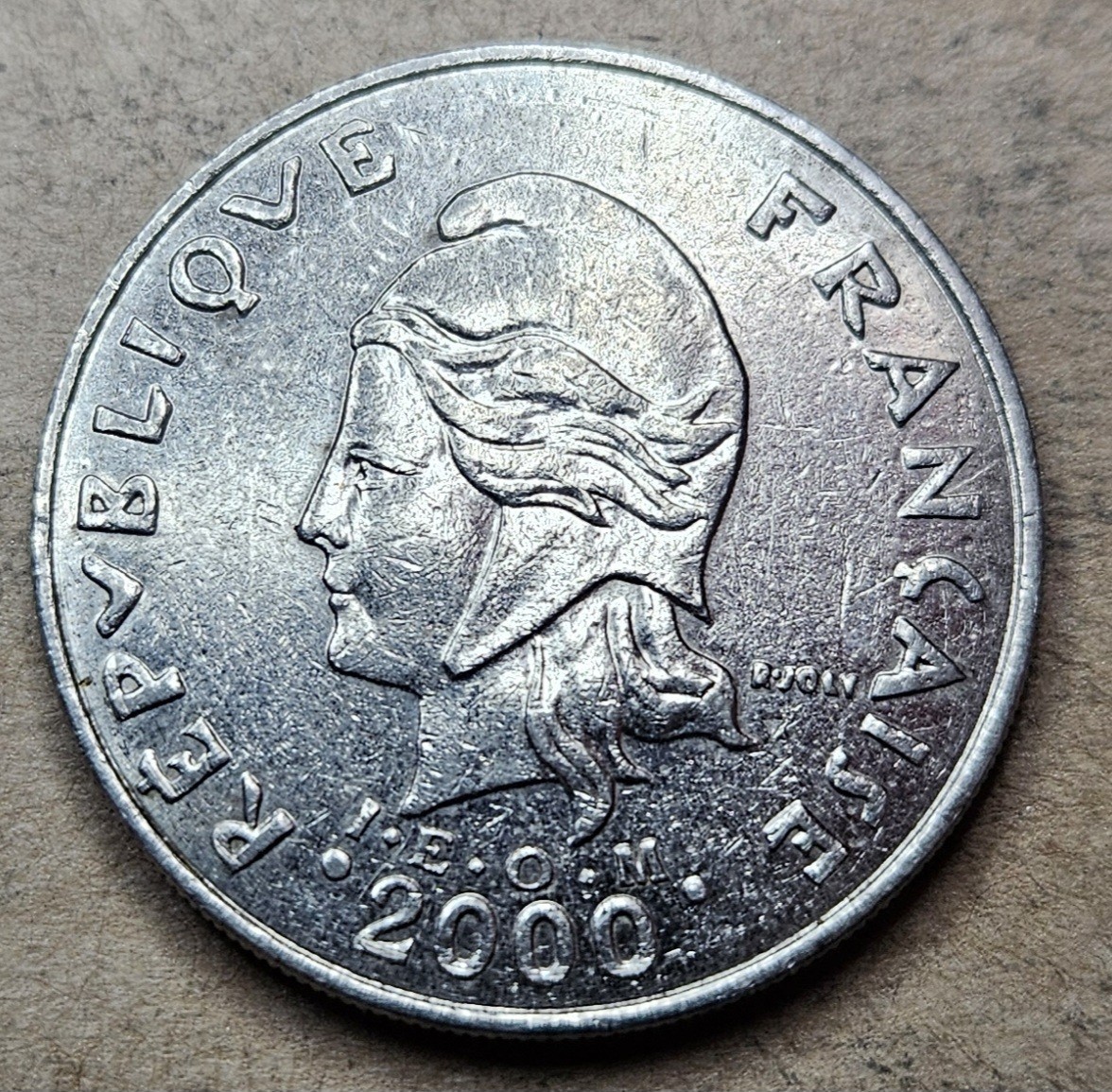 2000 French Polynesia 20 Francs - Circulated Nickel World Coin - Polynesian