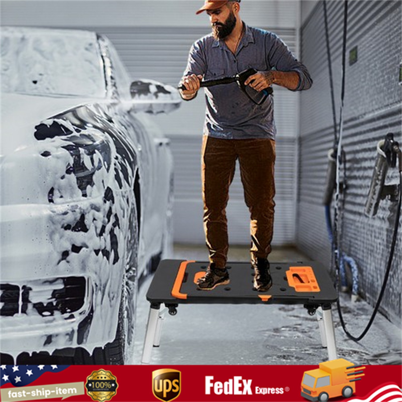 Multifunctional Workbench Portable Folding Work Table 7-in-1 Workbench Load