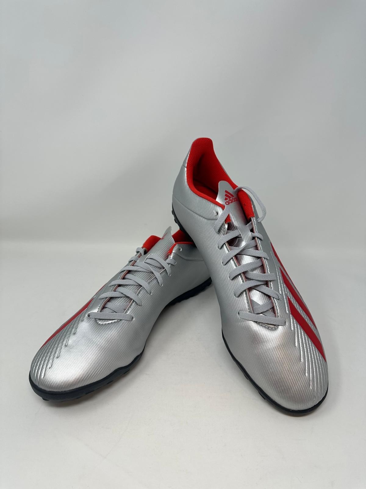 Adidas Men's X 19.4 TF Soccer Shoe F35344 - US:12, Silver/Red, M3(C240T)